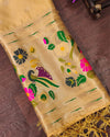 Indiehaat | Banarasi Brocade Lichi Silk Cream Dupatta