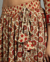 Indiehaat | Blockprinted Cotton Yellow Stitched Lehanga