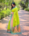 Indiehaat|Paithani Silk Zari Woven Contrast Green Saree