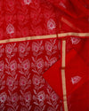 Indiehaat|Kota Doria Embroidered Maroon Suits(Top+Bottom+Dupatta)