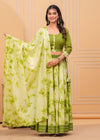 Indiehaat | Blockprinted Green Lehanga Choli Set