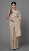 Silkmark Ghicha Tussar Thoughtful Beige Saree