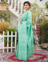 Silkmark Ghicha Tussar Magnificent Green Saree