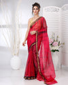 Pure Silk Kota Doria Tye-Dye Sarees Amarnath Red