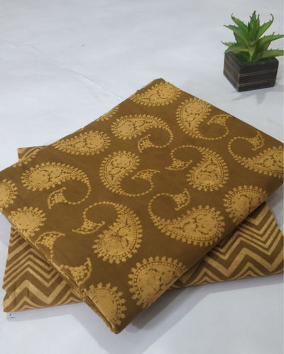 Indiehaat | Blockprinted Cotton Suit (Top & Bottom) Yellow