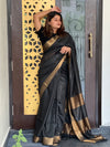 Sparkling Handloom Jayashree Silk Saree Black