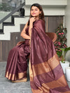 Intriguing Handloom Jayashree Silk Saree Coffee Brown