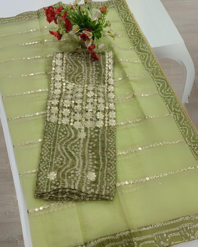 Sea Green Dream | Gota Patti Kota Doria Suit Set | IndieHaat