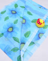 Indiehaat | Kota Linen Hand Painted Blue Saree | Artistry