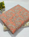 Indiehaat | Blockprinted Cotton Suit (Top & Bottom) Peach