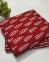 Indiehaat | Blockprinted Cotton Suit (Top & Bottom) Red
