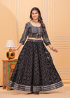 Indiehaat | Blockprinted Black Lehanga Choli Set