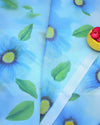 Indiehaat | Kota Linen Hand Painted Blue Saree | Artistry