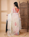  Tissue Muslin White Saree Jamdani Weaving | Indiehaat