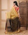 Indiehaat | Resam Silk Yellow Saree Handloom Weaving