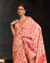 Indiehaat | Kashifa Silk Handloom Weaving Peach Saree