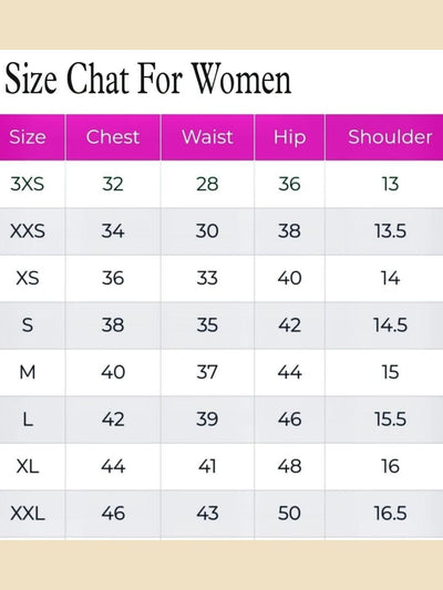 Size Chart for IndieHaat products - Pramod (Top, Co-ord, Frill Dress)