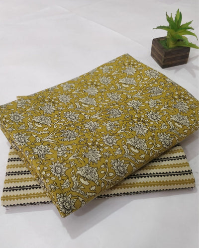 Indiehaat | Blockprinted Cotton Suit (Top & Bottom) Green