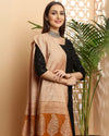 Indiehaat | Katan Silk Blockprint Dupatta Light Brown