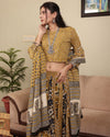 Indiehaat | BlockPrinted Yellow Lehanga Choli Set