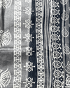 Misty Slub Linen Saree Gray Batik Print
