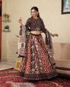 Indiehaat | BlockPrinted Black & Red Lehanga Choli Set