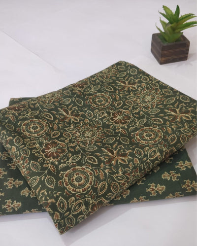 Indiehaat | Blockprinted Cotton Suit (Top & Bottom) Green