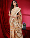 Indiehaat | Kashmiri Silk Yellow Printed Saree