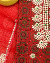 Indiehaat|Kota Doria Gota Patti Red Suit(Top+Bottom+Dupatta)