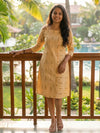 Sunny Pure Cotton Yellow Ikkat Dress