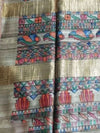 Silkmark Tussar Glossy Madhubani Handpainted Biege Saree