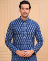 Indiehaat | BlockPrinted Cotton Kurta Pyjama Blue