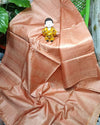 Katan Pink Silk Saree Handcrafted