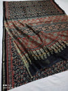 Ret Ki Chhaya Ajrakh Printed Cello Gray Chanderi Silk Saree