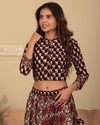 Indiehaat | BlockPrinted Black & Beige Lehanga Choli Set