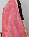 Indiehaat | Pure Cotton Peach Ikkat Dupatta