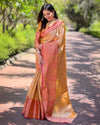 Indiehaat | Pure Tissue Silk Zari Woven Mustard Saree