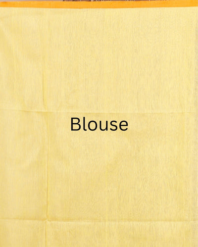 Tissue Silk Yellow Saree Plain Running Blouse | Indiehaat