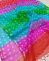 Indiehaat | Kota Silk Bandhej Dupatta Multicolor