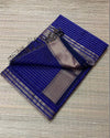 Indiehaat | Maheshwari Silk Saree  Royal Blue Color Check Design with Running Blouse