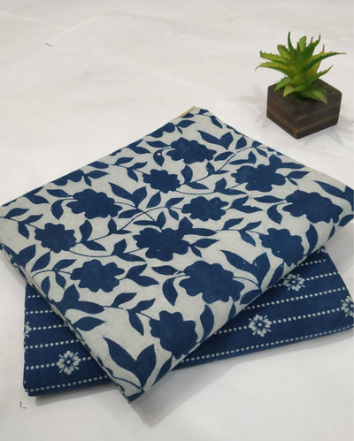 Indiehaat | Blockprinted Cotton Suit (Top & Bottom) Indigo
