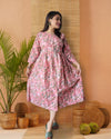 Indiehaat | Blockprinted Cotton Long Dress Pink