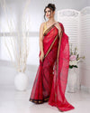 Pure Silk Kota Doria Tye-Dye Sarees Amarnath Red