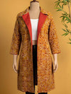 Avaran Roop Pure Cotton Blockprint Winter Jacket Mustard