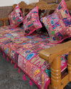 Indiehaat|Kambadiya Pink Sofa Throw & Cushion Cover|Elegant DÃƒÂ©cor