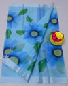 Indiehaat | Kota Linen Hand Painted Blue Saree | Artistry