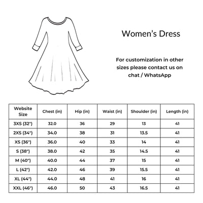 Size Chart for IndieHaat products - Stitched Suits