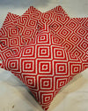 Indiehaat | Jaquard weave Cotton Red Cushion Covers