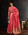 Indiehaat | Organza Silk Weaving Red Saree | Stunning