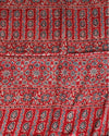 Indiehaat | Ajrakh Blockprint Modal Silk Lagdi Patta Red Saree